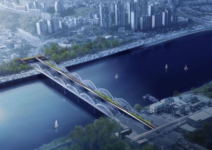 "시골길 걷듯…언덕형태 곡선" 노량진~노들섬 보행교 설계안 공개