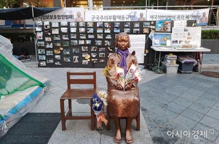 8일 오후 서울 종로구 옛 일본대사관 앞 소녀상.사진=한승곤 기자 hsg@asiae.co.kr