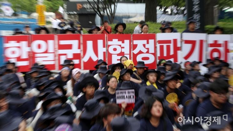 [포토] 한일군사협정 파기 촉구하는 대학생들