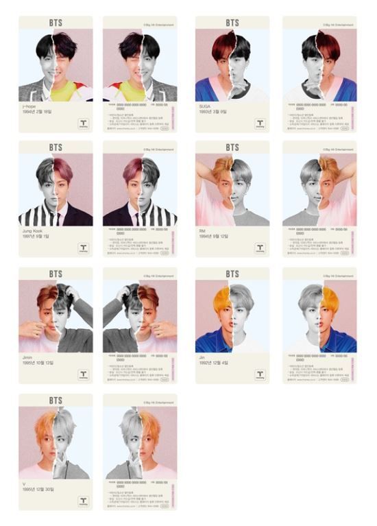 그룹 방탄소년단의 사진이 담긴 교통카드/사진=BGF 제공