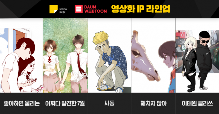 '좋아하면 울리는', '시동' 등 카카오 인기 웹툰, 영화·드라마로 만난다