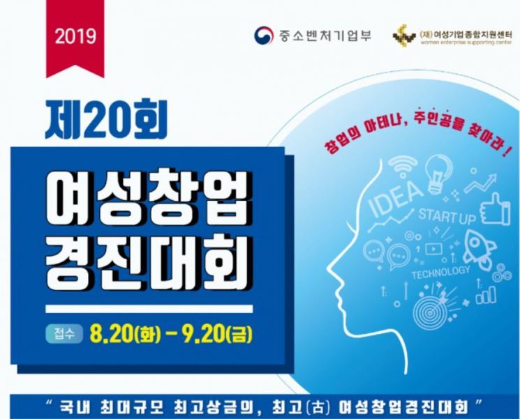 20회 여성창업경진대회 개최…내달 20일까지 모집
