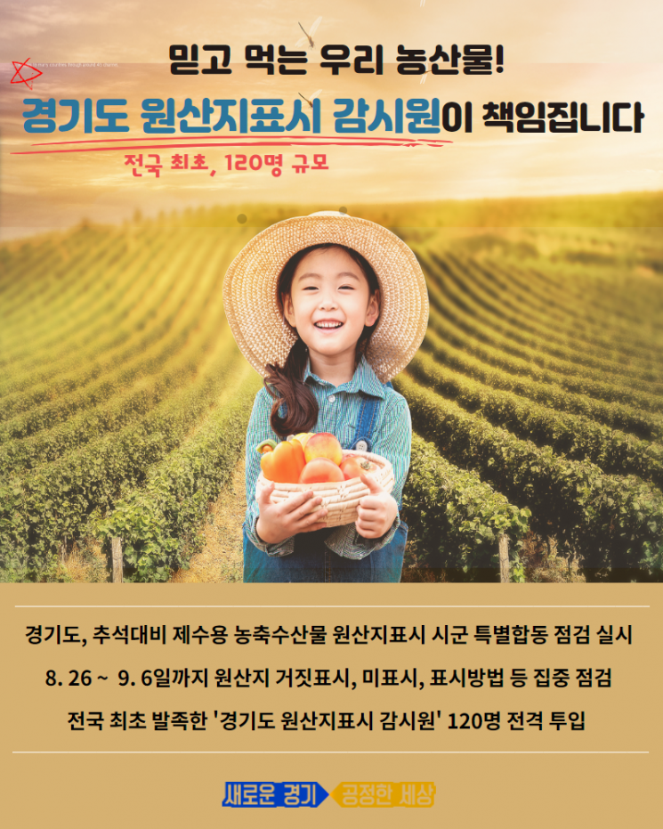 경기도, 120명 투입 '추석 성수품' 긴급점검 