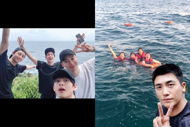 그룹 방탄소년단 멤버 뷔가 트위터를 통해 바다 여행 중인 근황을 공개했다./사진=뷔 인스타그램 캡처
