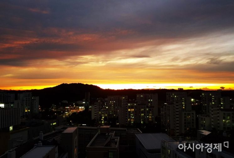 [포토] '링링'이 몰고온 환상적인 노을