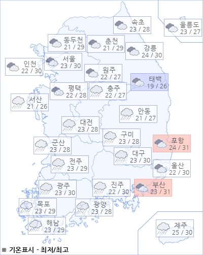 [날씨] 오늘(09일)의 날씨와 미세먼지 (오전)