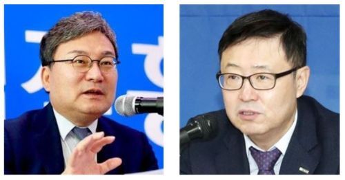 이상직 중소벤처기업진흥공단 이사장(왼쪽)과 정윤모 기술보증기금 이사장