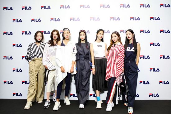 지난 22일(현지시간) 이탈리아 밀라노 패션위크 휠라 패션쇼에 참가한 미스코리아 7인방. 사진=휠라코리아