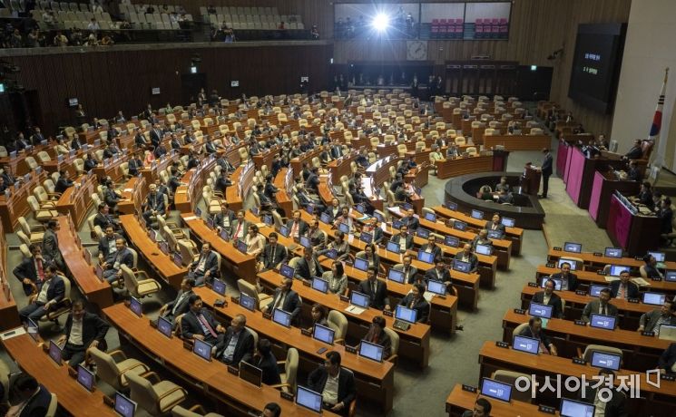 [포토] 등 돌리는 자유한국당