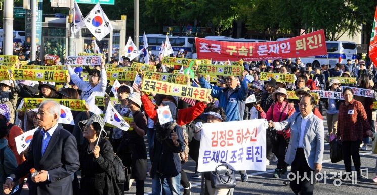 [포토]청와대로 행진하는 보수단체 관계자들