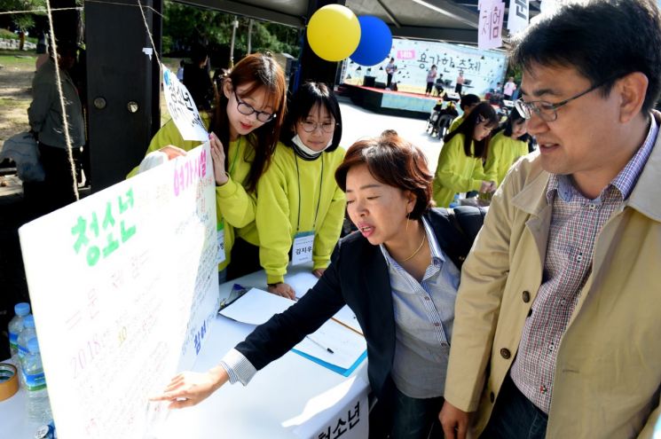 [포토]오승록 노원구청장, 아동청소년 축제 ‘제14회 용감한 축제‘ 격려 