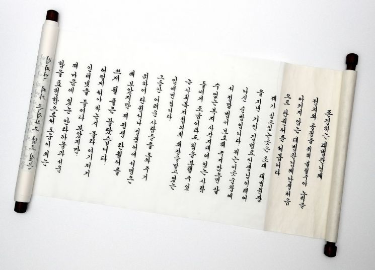 이재명 선처 '5.7m 붓글씨 탄원' 화제…"꼭 필요한 사람"