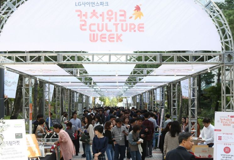 LG는 14일부터 3일간 서울 마곡 LG사이언스파크에서 소통과 융복합을 주제로 직원 1만7000여명이 즐기고 참여하는 'LG 컬처위크 2019'를 진행했다.
