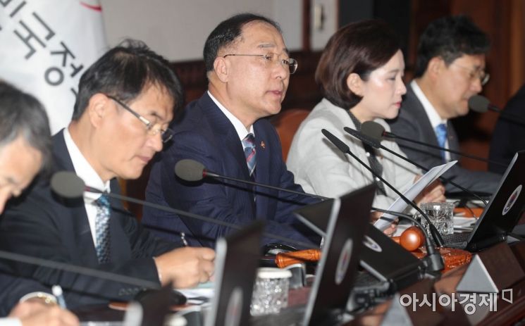 [포토]국무회의 주재하는 홍남기 부총리 