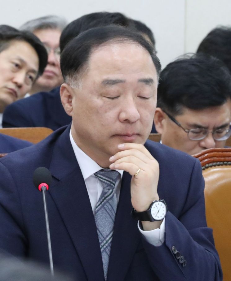 [2019 국감]홍남기 "민부론 내부 검토해 민주당에 제공"…野 "민주당 행정부냐"