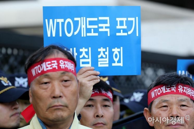 [포토]정부서울청사 별관 앞 농민단체 반발 