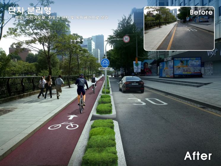 서울 청계천에 양방향 11㎞ 자전거 도로