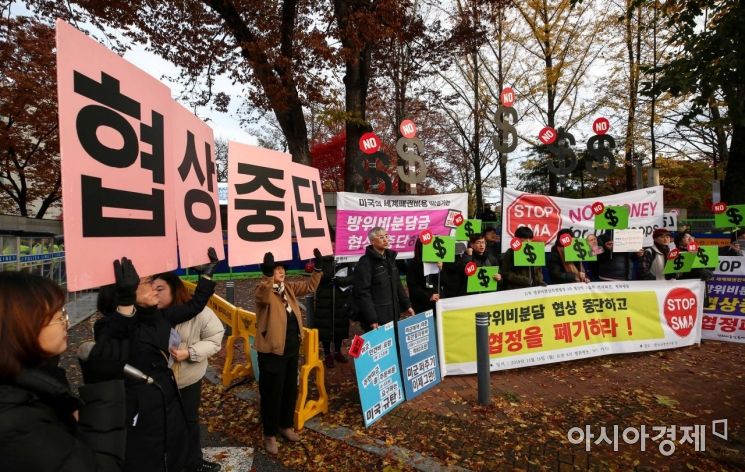 [포토]평통사, 한미 방위비 분담금 협상 중단 촉구