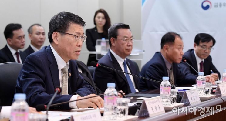 [포토] 현장 간담회 나선 은성수 금융위원장