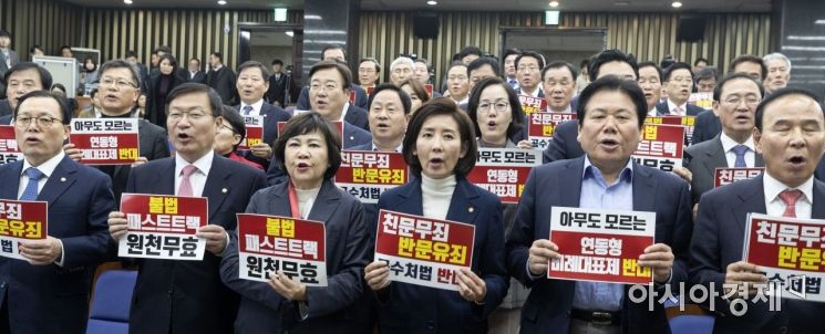[포토] 한국당, '패트 저지' 의원총회