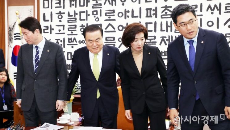 [포토] 문의장-3당 원내대표 회동