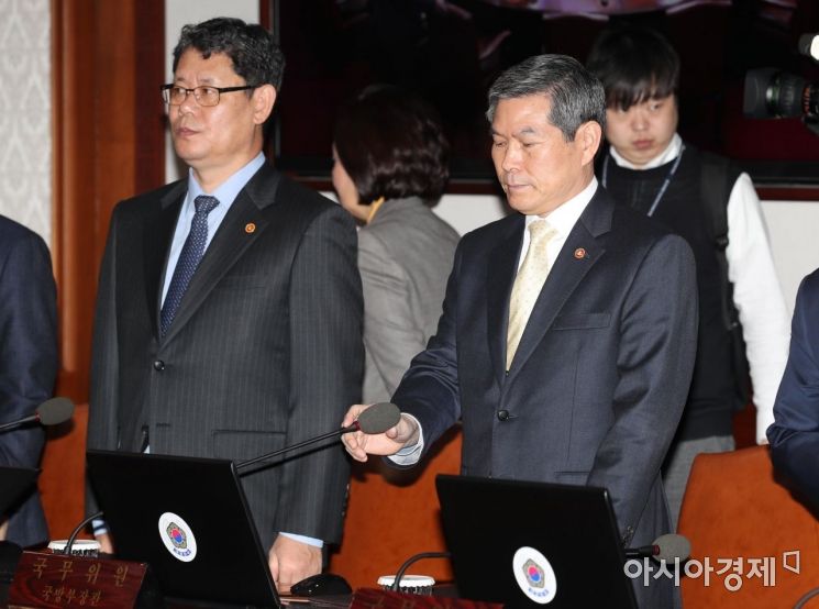 [포토]국무회의 참석한 정경두·김연철 장관 