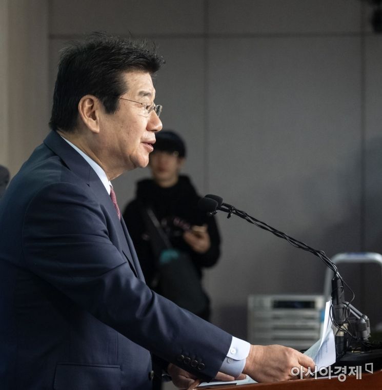 [포토] 한국당 원내대표 출마 선언하는 강석호