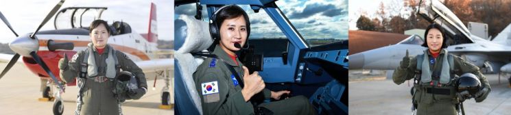 여군 최초로 비행대대장에 취임하는 공군 편보라 중령(왼쪽부터), 장세진 중령, 박지연 중령 (사진=대한민국 공군)