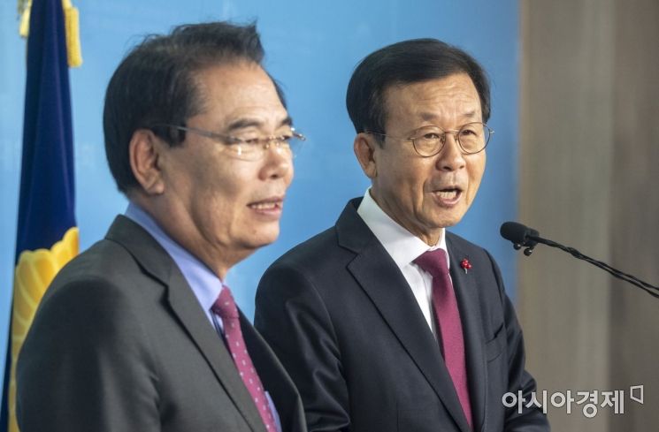 [포토] 불출마 선언하는 원혜영·백재현