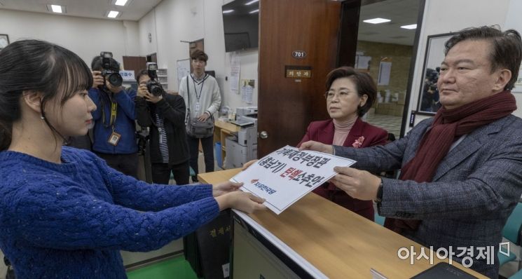 [포토] 한국당, 홍남기 부총리 탄핵소추안 제출