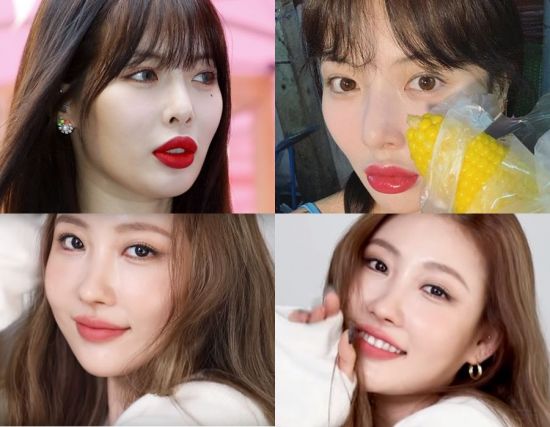 가수 현아, 메이크업 아티스트 이사배. 사진=뉴스1, 현아 인스타그램, 이사배 유튜브 화면