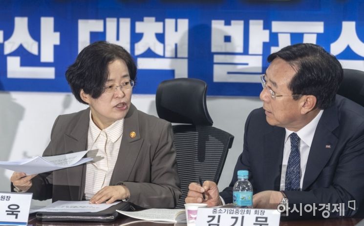 [포토] 상생협력 당정청 참석한 김기문 중기중 회장