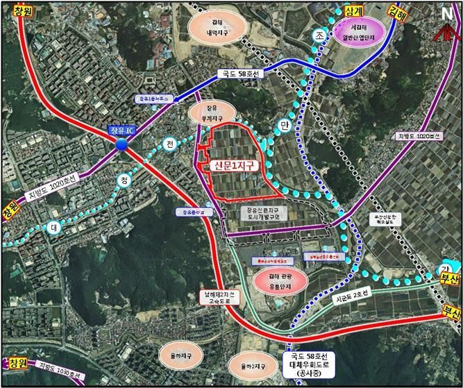 경남 김해시, 신문1지구 도시개발사업 구역 지정·고시