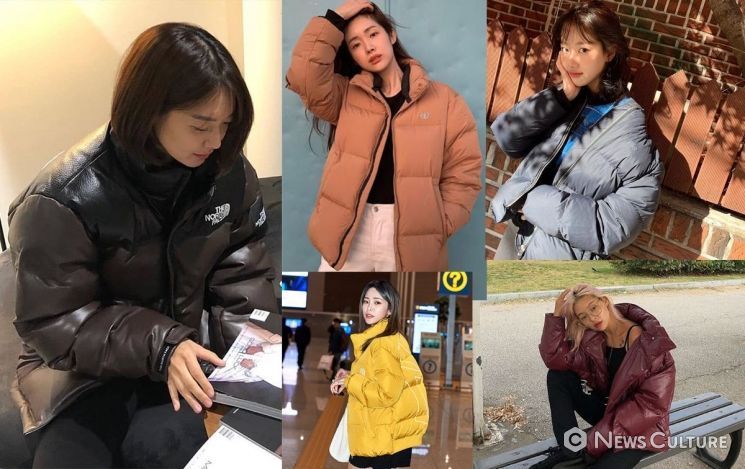 크롭트한 사이즈의 풍성한 숏패딩은 다양한 비비드 컬러로 출시돼 새로운 윈터 패션 강자로 등극했다.