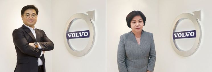 이만식(왼쪽) 볼보자동차코리아 세일즈 마케팅 총괄 전무와 송경란 고객서비스 총괄 전무(사진=볼보코리아)