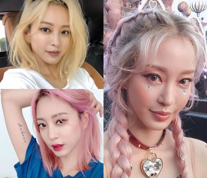 금발, 핑크 머리를 소화한 한예슬.