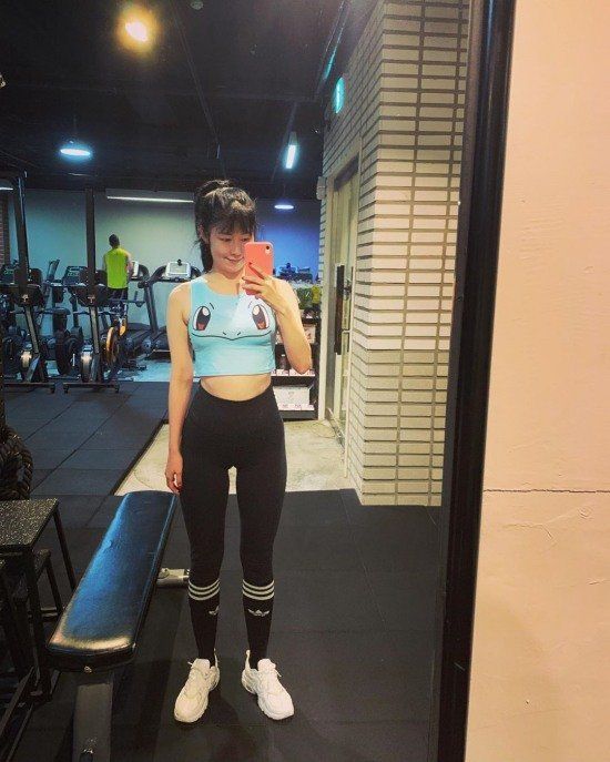 [포토] 사유리, 꼬부기 티셔츠 입고 "오늘부터 운동"