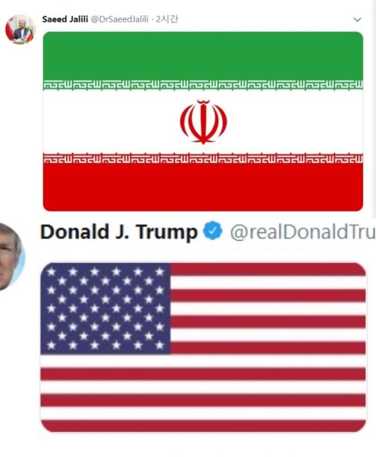 '눈에는 눈' 이란, 트위터도 맞불…핵협정 대표, 이란국기 게재