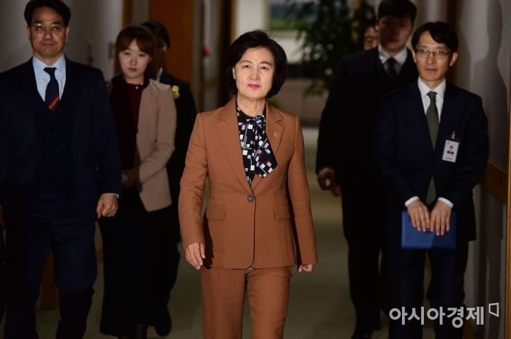 [포토]접견실로 이동하는 추미애 장관