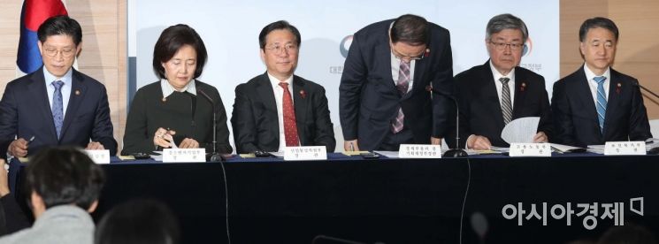 [포토]인사하는 홍남기 부총리 