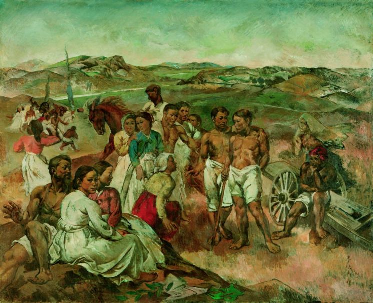 이쾌대 '군상3', 1948, 캔버스에 유채, 151x128㎝   [사진= 갤러리현대 제공]