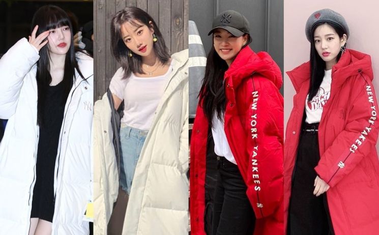 예린·나은→이주연·이유비가 선택한 생존템 '컬러 롱패딩'