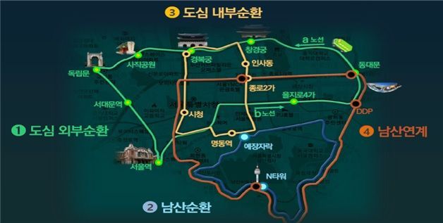 서울 관광 명소 다니는 '600원' 녹색순환버스 첫 운행