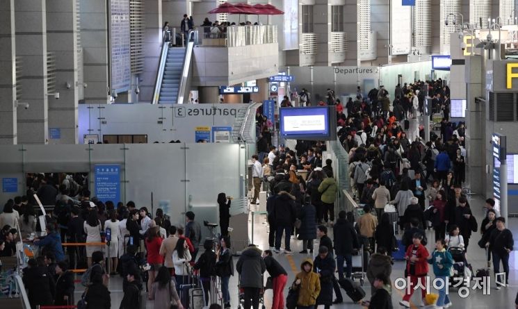 [포토] 설 연휴 앞두고 붐비는 인천공항