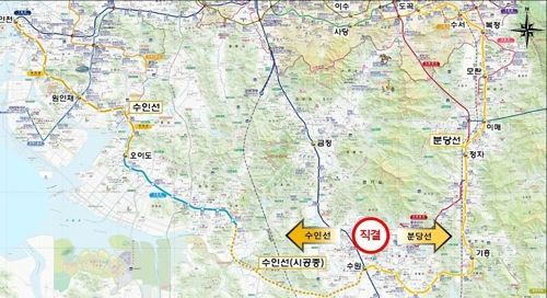 수인선과 분당선 노선도 [인천시 제공]
