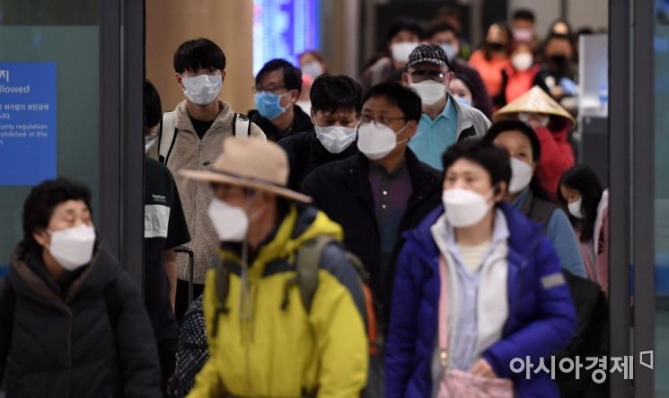 [포토] 마스크 쓰고 입국