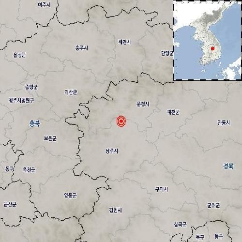 경북 상주서 규모 3.2지진 발생