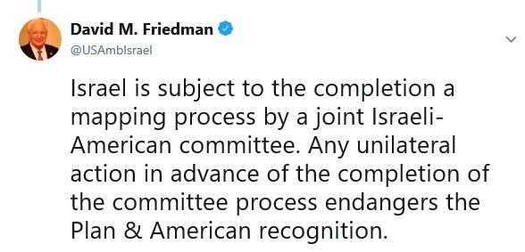 [이미지출처=데이비드 프리드먼 주 이스라엘 미국 대사 트위터 /@USAmbIsrael]