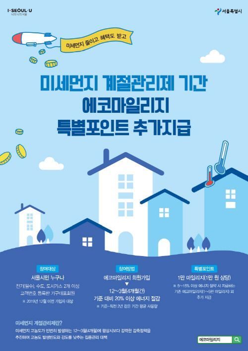 강북구, 미세먼지 계절관리제 기간 에코마일리지 주민참여 이끈다