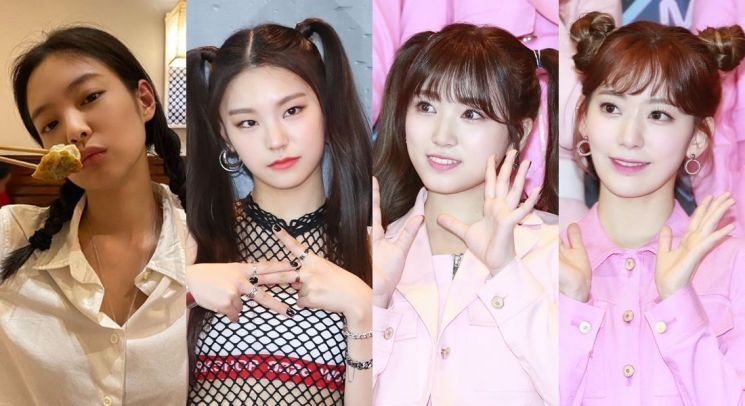 블랙핑크 제니, 있지 예지, 아이즈원 야부키 나코, 미와야키 사쿠라. 사진=제니 인스타그램, 뉴스1